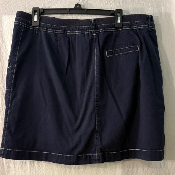 Karen Scott Dark Blue Cotton Skirt - Picture 5 of 6